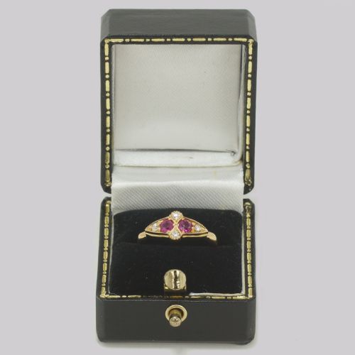 ANTIQUE OLD CUT DIAMOND RUBY RING 18CT GOLD VICTORIAN ENGAGEMENT RING CIRCA 1890 - ADDITIONAL PHOTO 9