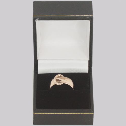 ANTIQUE 9CT GOLD BUCKLE RING HALLMARKED BIRMINGHAM 1914 SIZE N BELT RING - ADDITIONAL PHOTO 6