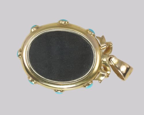 VICTORIAN LOCKET TURQUOISE PEARL 18CT GOLD PHOTO LOCKET WITCHES HEART PENDANT CIRCA 1880 - ADDITIONAL PHOTO 6