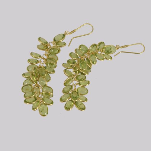 VINTAGE PERIDOT DANGLE EARRINGS 18CT GOLD 1960'S CHANDELIER 2 34 DROP EARRINGS - ADDITIONAL PHOTO 1