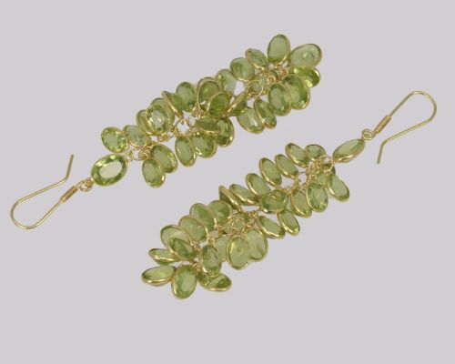 VINTAGE PERIDOT DANGLE EARRINGS 18CT GOLD 1960'S CHANDELIER 2 34 DROP EARRINGS - ADDITIONAL PHOTO 2