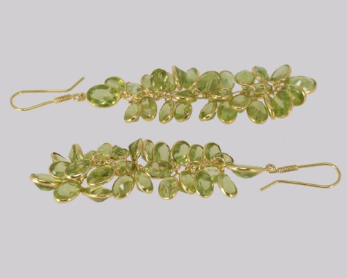 VINTAGE PERIDOT DANGLE EARRINGS 18CT GOLD 1960'S CHANDELIER 2 34 DROP EARRINGS - ADDITIONAL PHOTO 3