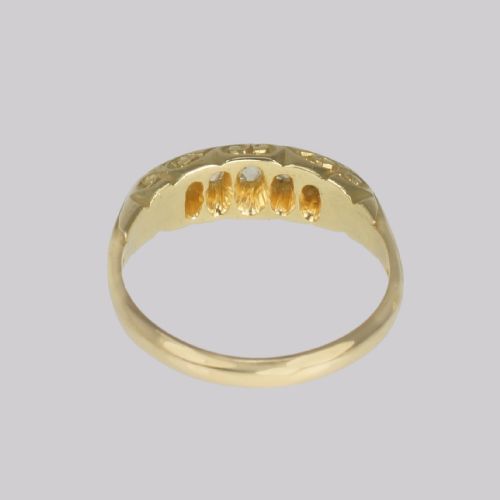 ANTIQUE DIAMOND NAVETTE RING FIVE STONE HALF HOOP RING HALLMARKED 18CT GOLD BIRMINGHAM 1911 - ADDITIONAL PHOTO 7