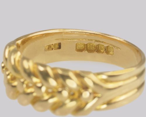 VICTORIAN 18CT GOLD KEEPER RING HALLMARKED LONDON 1898 ENGAGEMENT WEDDING ANNIVERSARY 7 GRAMS - ADDITIONAL PHOTO 6