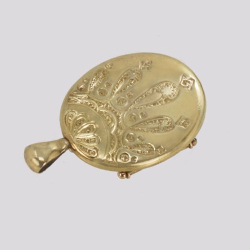 VICTORIAN OLD CUT DIAMOND PEARL LOCKET 18CT GOLD STAR MOTIF PHOTO LOCKET - ADDITIONAL PHOTO 2