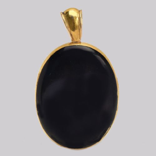 VICTORIAN 18CT GOLD ENAMEL MOURNING LOCKET ANTIQUE HINGED LARGE ORNATE PHOTO LOCKET - ADDITIONAL PHOTO 4