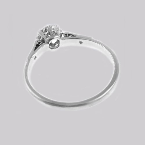 EDWARDIAN DIAMOND SOLITAIRE RING ANTIQUE 18CT GOLD PLAT VINTAGE ENGAGEMENT RING - ADDITIONAL PHOTO 8
