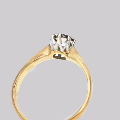 VINTAGE DIAMOND SOLITAIRE RING 18CT YELLOW GOLD 1920'S DIAMOND ENGAGEMENT RING - ADDITIONAL PHOTO 5