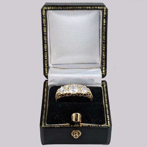 VICTORIAN TRILOGY RING OLD CUT DIAMOND 18CT GOLD ANTIQUE ENGAGEMENT RING 140CT - ADDITIONAL PHOTO 10