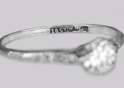 ANTIQUE DIAMOND SOLITAIRE 18CT WHITE GOLD PLATINUM EDWARDIAN ENGAGEMENT RING - ADDITIONAL PHOTO 10