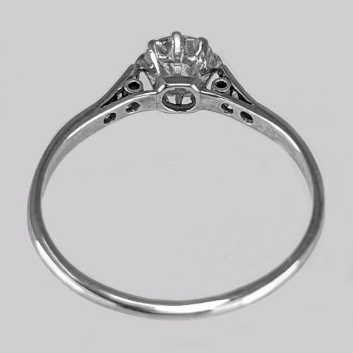 ANTIQUE DIAMOND SOLITAIRE 18CT WHITE GOLD PLATINUM EDWARDIAN ENGAGEMENT RING - ADDITIONAL PHOTO 12