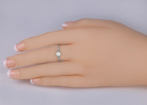 ANTIQUE DIAMOND SOLITAIRE 18CT WHITE GOLD PLATINUM EDWARDIAN ENGAGEMENT RING - ADDITIONAL PHOTO 13