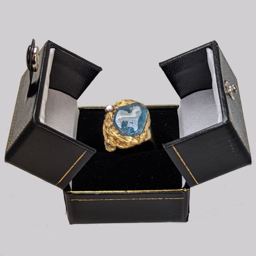 TAVERNA GIOIELLI TOURMALINE DIAMOND RING 18CT GOLD VINTAGE ITALIAN COCKTAIL RING - ADDITIONAL PHOTO 13