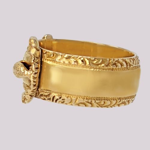 ANTIQUE DIAMOND BUCKLE RING 18CT GOLD HALLMARKED CHESTER 1903 EDWARDIAN RING - ADDITIONAL PHOTO 4