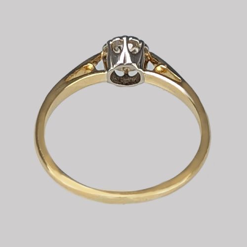 VINTAGE SOLITAIRE RING 18CT GOLD PLATINUM ANTIQUE DIAMOND ENGAGEMENT RING - ADDITIONAL PHOTO 8