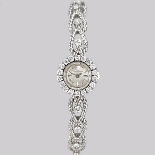 JAEGERLECOULTRE DIAMOND BRACELET WATCH LADIES VINTAGE 18CT GOLD 1950S WATCH - ADDITIONAL PHOTO 4