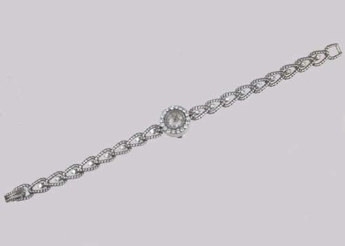 JAEGERLECOULTRE DIAMOND BRACELET WATCH LADIES VINTAGE 18CT GOLD 1950S WATCH - ADDITIONAL PHOTO 5