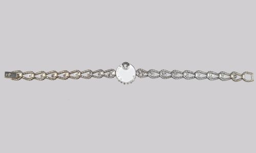 JAEGERLECOULTRE DIAMOND BRACELET WATCH LADIES VINTAGE 18CT GOLD 1950S WATCH - ADDITIONAL PHOTO 6