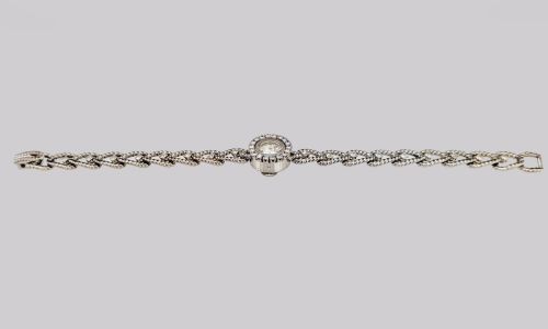 JAEGERLECOULTRE DIAMOND BRACELET WATCH LADIES VINTAGE 18CT GOLD 1950S WATCH - ADDITIONAL PHOTO 7
