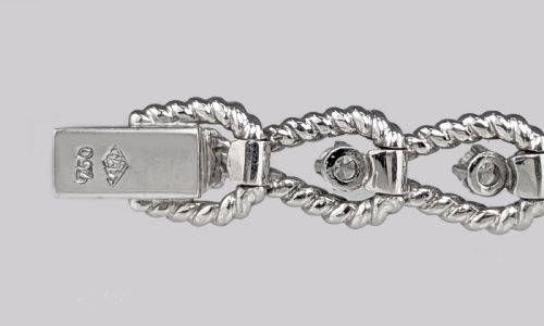 JAEGERLECOULTRE DIAMOND BRACELET WATCH LADIES VINTAGE 18CT GOLD 1950S WATCH - ADDITIONAL PHOTO 9