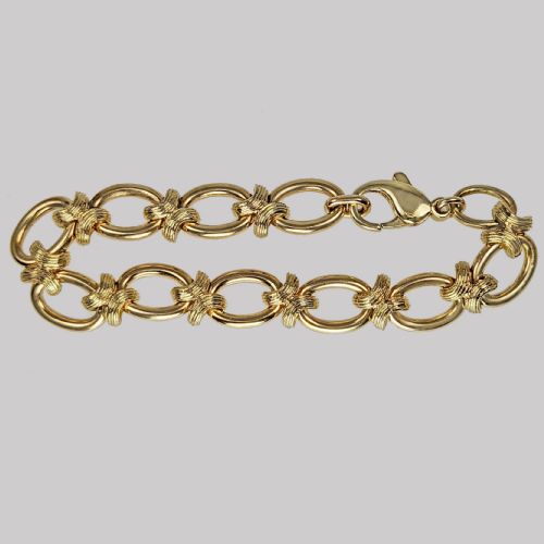 VINTAGE THEO FENNELL BRACELET 9CT GOLD SOLID CURB FANCY LINK WITH LOBSTER CLASP 29 GRAMS - ADDITIONAL PHOTO 1