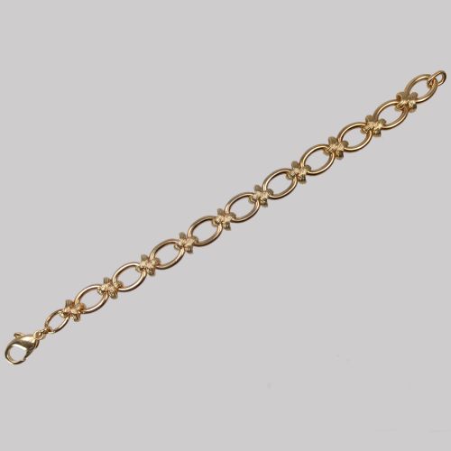 VINTAGE THEO FENNELL BRACELET 9CT GOLD SOLID CURB FANCY LINK WITH LOBSTER CLASP 29 GRAMS - ADDITIONAL PHOTO 3