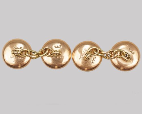 ANTIQUE MOTHER OF PEARL 9CT GOLD PLATINUM CUFFLINKS EDWARDIAN ART DECO 1920S BUTTON CUFF LINKS - ADDITIONAL PHOTO 3