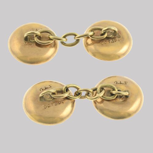 ANTIQUE MOTHER OF PEARL 9CT GOLD PLATINUM CUFFLINKS EDWARDIAN ART DECO 1920S BUTTON CUFF LINKS - ADDITIONAL PHOTO 6
