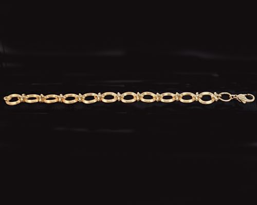 THEO FENNELL BRACELET 9CT GOLD REEDED CURB KNOT LINK WITH LOBSTER CLASP 8LONG VINTAGE 1960S BRACELET - ADDITIONAL PHOTO 2