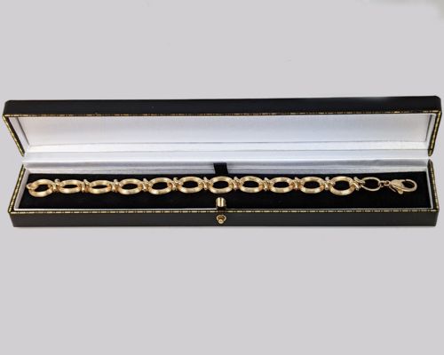 THEO FENNELL BRACELET 9CT GOLD REEDED CURB KNOT LINK WITH LOBSTER CLASP 8LONG VINTAGE 1960S BRACELET - ADDITIONAL PHOTO 4