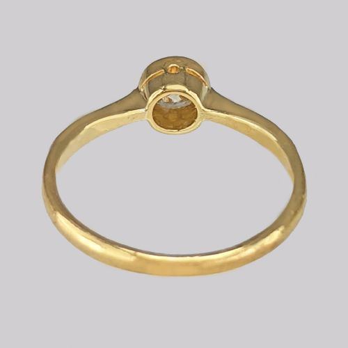 VINTAGE DIAMOND SOLITAIRE ENGAGEMENT RING 18CT GOLD PLATINUM 1950S SINGLE STONE RING - ADDITIONAL PHOTO 3