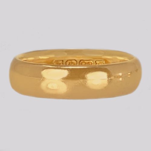 antique wedding ring hallmarked 22ct london 1923 size l 63 grams 5mm wide band - CATEGORY: ANTIQUE JEWELLERY - DATED 1920