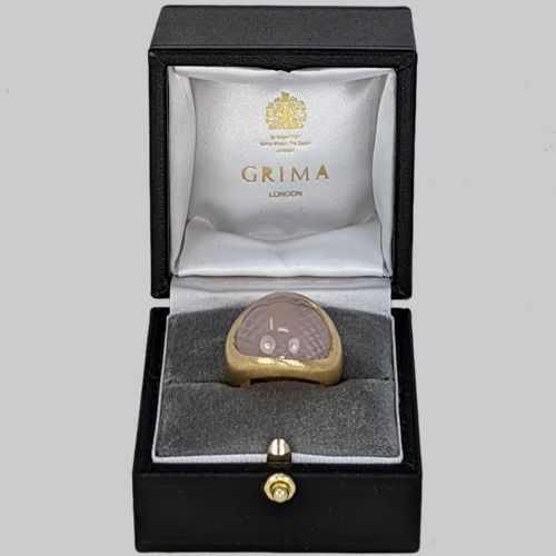 VINTAGE GRIMA ROSE QUARTS RING 18CT GOLD 1960S ANDREW GRIMA HUGE COCKTAIL RING - ADDITIONAL PHOTO 6