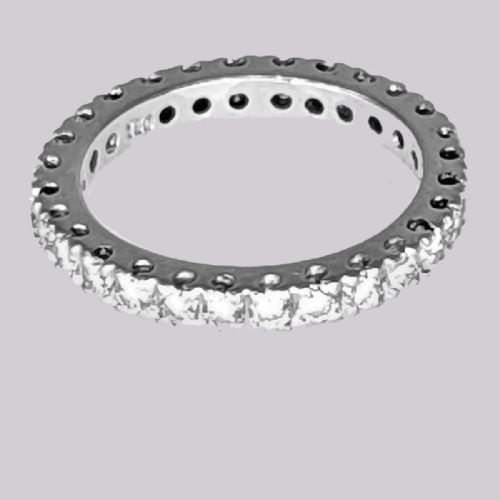 VINTAGE DIAMOND FULL ETERNITY RING 18CT WHITE GOLD 1950S 150CT DIAMOND RING - ADDITIONAL PHOTO 3