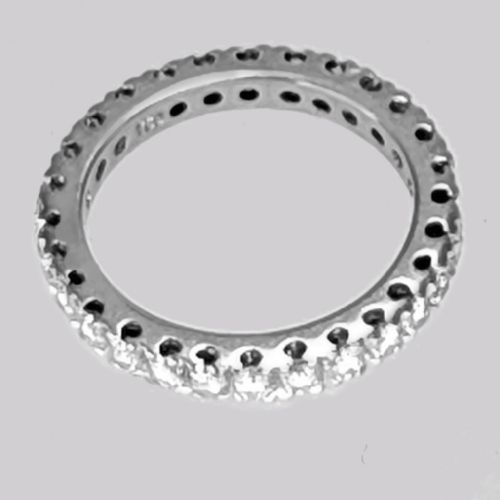 VINTAGE DIAMOND FULL ETERNITY RING 18CT WHITE GOLD 1950S 150CT DIAMOND RING - ADDITIONAL PHOTO 4
