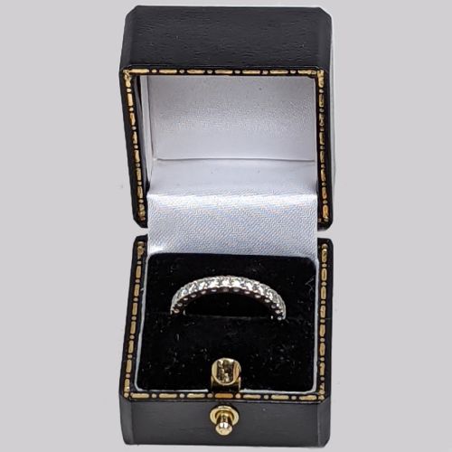 VINTAGE DIAMOND FULL ETERNITY RING 18CT WHITE GOLD 1950S 150CT DIAMOND RING - ADDITIONAL PHOTO 5