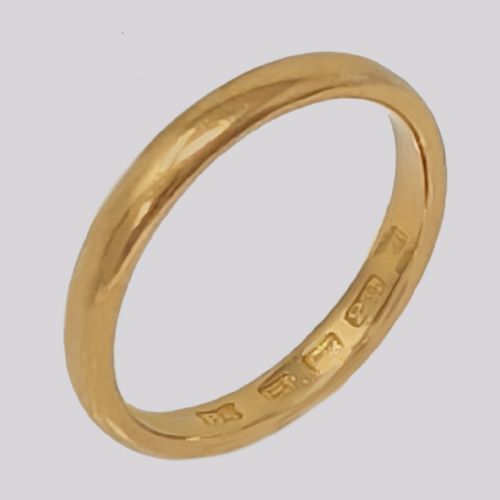 antique 22ct gold wedding ring hallmarked london 1912 size o court shaped 42 g - CATEGORY: ANTIQUE JEWELLERY - DATED 1910