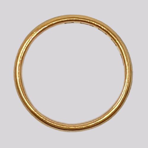 ANTIQUE 22CT GOLD WEDDING RING HALLMARKED LONDON 1912 SIZE O COURT SHAPED 42 G - ADDITIONAL PHOTO 3
