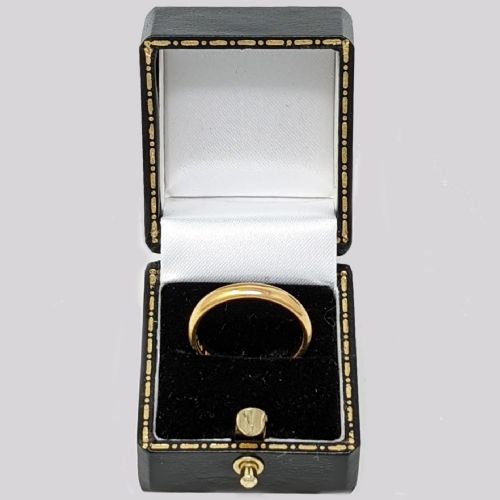 ANTIQUE 22CT GOLD WEDDING RING HALLMARKED LONDON 1912 SIZE O COURT SHAPED 42 G - ADDITIONAL PHOTO 4