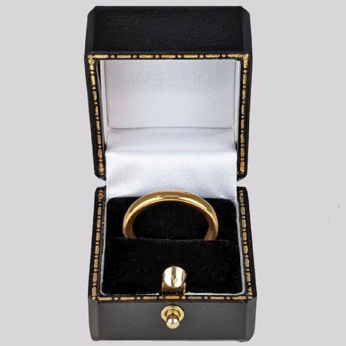 ANTIQUE 22CT GOLD WEDDING RING 6G COURT SHAPED HALLMARKED LONDON 1921 SIZE N - ADDITIONAL PHOTO 4