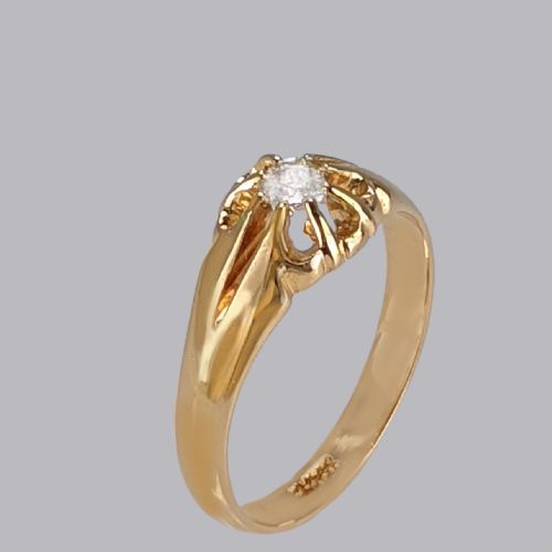 antique solitaire 18ct gold old cut diamond single stone vintage engagement ring - CATEGORY: ANTIQUE JEWELLERY - DATED VICTORIAN