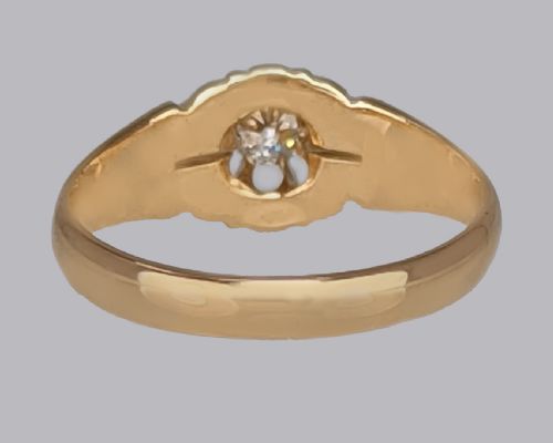 ANTIQUE SOLITAIRE 18CT GOLD OLD CUT DIAMOND SINGLE STONE VINTAGE ENGAGEMENT RING - ADDITIONAL PHOTO 3