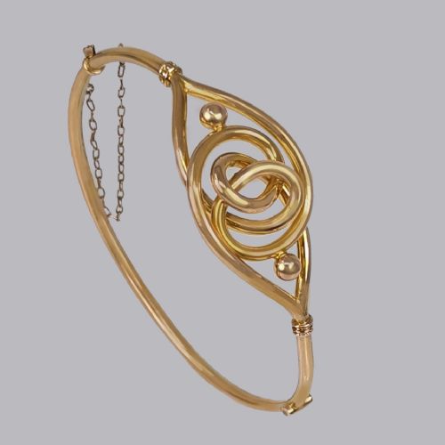 victorian knot bangle 15ct rose gold bangle antique lovers knot bangle circa 1890 - CATEGORY: ANTIQUE JEWELLERY - DATED VICTORIAN