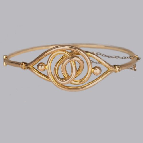 VICTORIAN KNOT BANGLE 15CT ROSE GOLD BANGLE ANTIQUE LOVERS KNOT BANGLE CIRCA 1890 - ADDITIONAL PHOTO 1