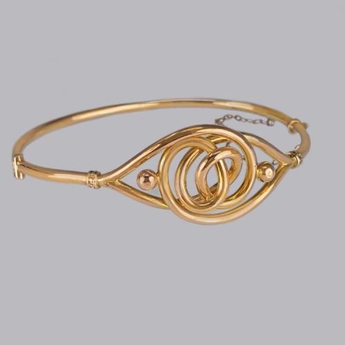VICTORIAN KNOT BANGLE 15CT ROSE GOLD BANGLE ANTIQUE LOVERS KNOT BANGLE CIRCA 1890 - ADDITIONAL PHOTO 2