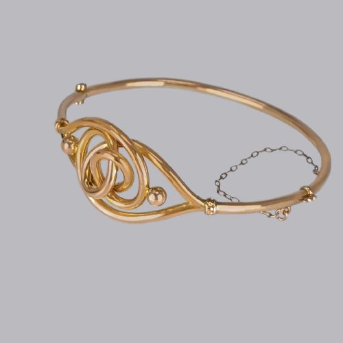 VICTORIAN KNOT BANGLE 15CT ROSE GOLD BANGLE ANTIQUE LOVERS KNOT BANGLE CIRCA 1890 - ADDITIONAL PHOTO 3