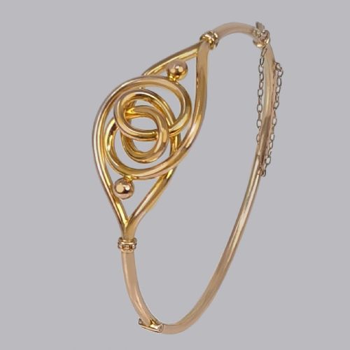 VICTORIAN KNOT BANGLE 15CT ROSE GOLD BANGLE ANTIQUE LOVERS KNOT BANGLE CIRCA 1890 - ADDITIONAL PHOTO 5