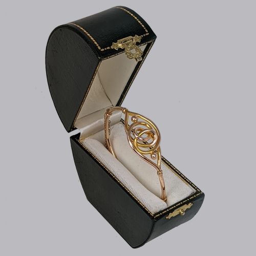 VICTORIAN KNOT BANGLE 15CT ROSE GOLD BANGLE ANTIQUE LOVERS KNOT BANGLE CIRCA 1890 - ADDITIONAL PHOTO 6