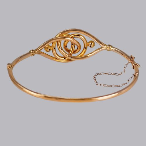 VICTORIAN KNOT BANGLE 15CT ROSE GOLD BANGLE ANTIQUE LOVERS KNOT BANGLE CIRCA 1890 - ADDITIONAL PHOTO 8