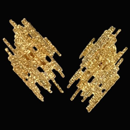 grima 18ct gold earrings abstract vintage 1960s andrew grima butterfly post earrings - CATEGORY: ANTIQUE JEWELLERY - DATED 1960